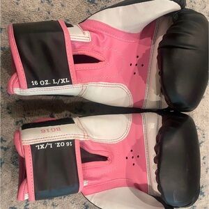 Pink and Black Boxing Gloves